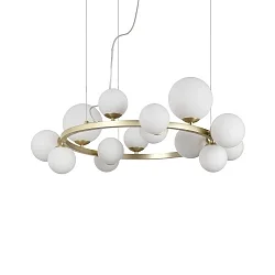 pendant luminaire PERLAGE 14 flames G9 IP20, satined brass 