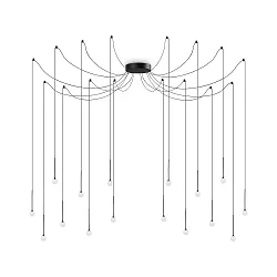 Luminaire à suspension LUCCIOLA SP16 LED 16 flammes IP20, noir