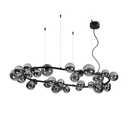 pendant luminaire PERLAGE 30 flames G9 IP20, black 