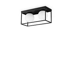 Luminaire de plafond LINGOTTO PL2 à 2 flammes E14 IP20, noir mat gradable