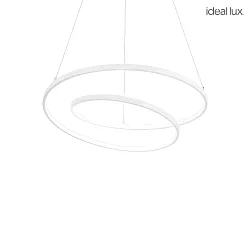 Luminaire à suspension OZ D60 DALI/PUSH rond, contrôlable par DALI IP20, blanc mat gradable
