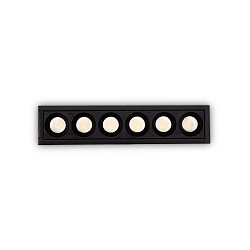 Downlight encastrable LIKA FI SLIM  D12 6 flammes, UGR < 19, étroit, on/off, avec bordures IP20, noir mat 