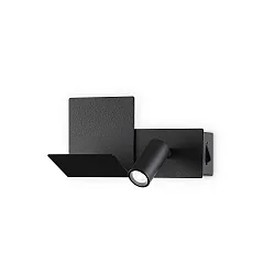 Luminaire mural KOMODO-2 AP LED droite, avec fonction de charge USB, avec tablette LED IP20, noir 
