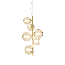 pendant luminaire PERLAGE 6 flames G9 IP20, satined brass 