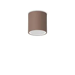 Plafonnier extérieur TECHO PL1 D09 ROUND Bas, rond, rigide, avec douille GU10 IP54, marron café