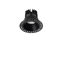 Plafonnier encastré GAME TRIMLESS ROUND 100MM rond, rigide, affleurant, UGR < 19, commutable IP40/IP20, noir 