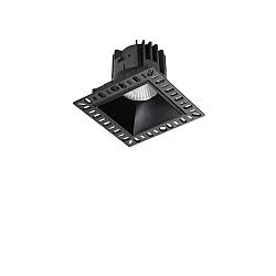 Plafonnier encastré GAME TRIMLESS SQUARE angulaire, rigide, affleurant, UGR < 19, commutable IP40/IP20, noir 