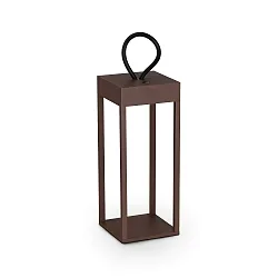 Lampe de table à accu ENYA IP54, marron café gradable