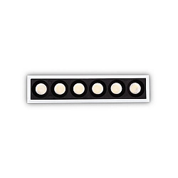 Downlight encastrable LIKA FI SLIM  D12 6 flammes, UGR < 19, étroit, on/off, avec bordures IP20, blanc mat 