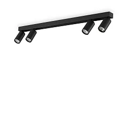 ceiling luminaire PROFILO 4 flames GU10 IP20, black dimmable