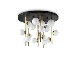 Luminaire de plafond PERLAGE 18 flammes G9 IP20, laiton satiné 