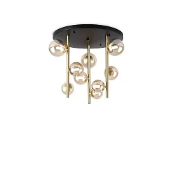 ceiling luminaire PERLAGE 9 flames G9 IP20, satined brass 