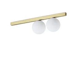 Luminaire de plafond BINOMIO à 2 flammes G9 IP20, laiton brossé gradable