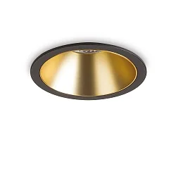 Plafonnier encastré GAME TRIM ROUND 120MM rond, rigide, UGR < 19, commutable IP40/IP20, or, noir 