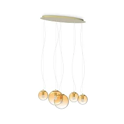Luminaire à suspension MAPA CLEAR SP5 5 flammes E27 IP20, ambre 