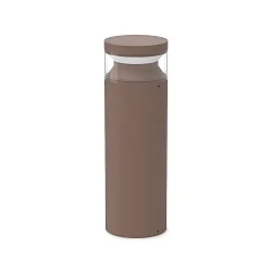 Luminaire en forme de borne BOEING H040 cylindrique, commutable, avec diffuseur IP65, mat, marron café 