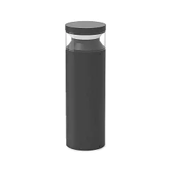 Luminaire en forme de borne BOEING H040 cylindrique, commutable, avec diffuseur IP65, noir mat 
