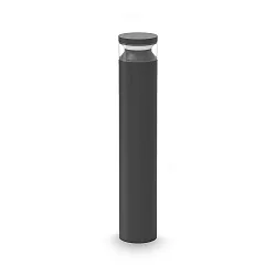 Luminaire borne BOEING H070 cylindrique, commutable, avec diffuseur IP65, noir mat 
