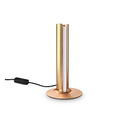 Lampe de table DORICA TL1 lisse, avec interrupteur, avec variateur tactile IP20, cuivre brossé gradable