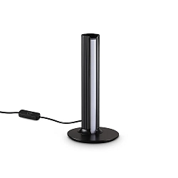 Lampe de table DORICA TL1 avec interrupteur, avec variateur tactile, nervuré IP20, noir mat gradable