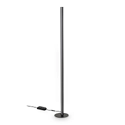 Lampadaire DORICA PT1 à 1 flamme, avec variateur à cordon, nervuré IP20, noir mat gradable