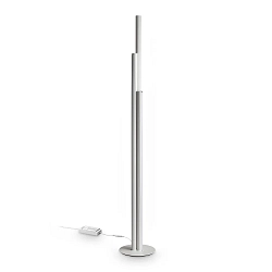 Lampadaire DORICA PT3 3 flammes, avec variateur à cordon, nervuré IP20, blanc mat gradable