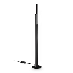Lampadaire DORICA PT3 3 flammes, avec variateur à cordon, nervuré IP20, noir mat gradable