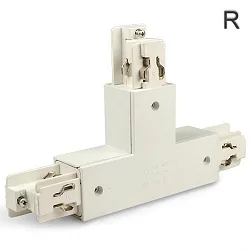Connecteur en T triphasé CLASSIC conducteur de protection droit, scintillant, blanche