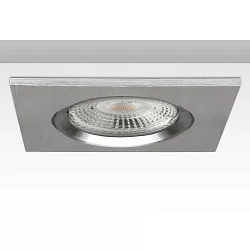 recessed mounting frame BRUSH TWO incl. GU5.3 socket, IP20, adjustable, brushed aluminium, square, 8.2 x 8.2cm
