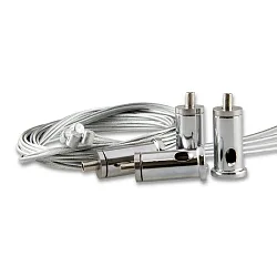 steel rope suspension for LED panels (4 pc.), with ceiling screw mounting and anti-slip clamp, 150cm