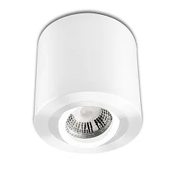 Ceiling luminaire for GU10 / MR16, round, IP20, swivelling, excl. socket, excl. lamps, white