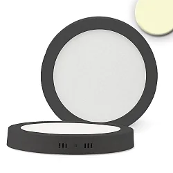 Luminaire de plafond rond IP20, satiné, noir gradable