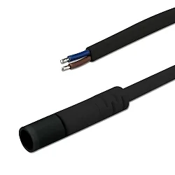 Fiche de connexion FEMALE 100CM, 2x0.75 avec câble ouvert, 2 pôles, noir