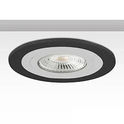 recessed mounting frame Kombi round for GU10 / MR16 Spots, IP20, fixed, excl. socket, aluminium, black / white-aluminium