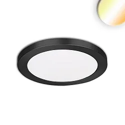 LED ceiling luminaire Slim Flex, IP44, 6W, ColorSwitch 3000|3500|4000K 510lm 120°, variable opening, black