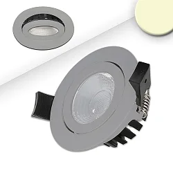 Recessed outdoor LED spot CRI >90, IP65, 8cm, 8W 3000K 650lm 36°, swivelling, dimmable, silver