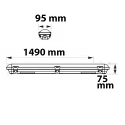 Luminaire pour locaux humides résistant aux chocs IP65, blanche 
