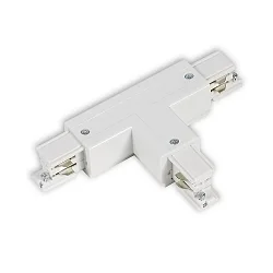 Connecteur en T triphasé SERIE S1 conducteur de protection droit, conducteur N à gauche, blanc mat