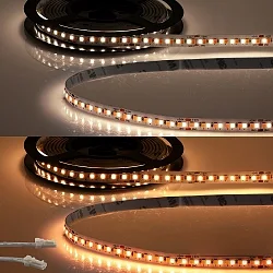 LED CRI919 / 940 MiniAMP Flex strip, 24V, 15W, dynamic white, both sided cable with male plug, 120cm