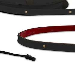 LED UV-C MiniAMP Flex strip 270nm, for surface disinfection, IP54, 12V DC, 3W, 1-sided with male plug, 58cm, black