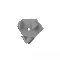 Embout E215 coin intérieur, avec trou pour câble, gris