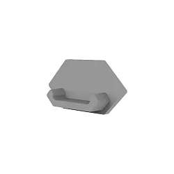 Embout E216 coin extérieur, sans trou pour câble, gris