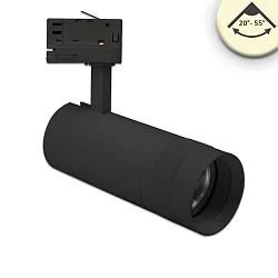 3-phase spot FOCUS ADJUST 24W swivelling, rotatable, switchable, focusable IP20, black 
