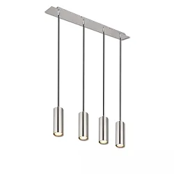 Luminaire à suspension 4 flammes GU10 IP20, nickel mat gradable