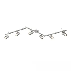 Rampe de projecteurs 6 flammes, pivotant, rotatif, avec bras articulé GU10 IP20