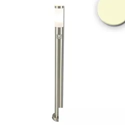 Borne d'éclairage 1100 cylindrique, avec capteur, commutable E27 IP44, acier inoxydable 