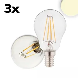 LED Lampe gouttes ILLU lot de 3, commutable E14 4W 400lm 2700K 360° CRI 80-89 