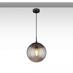 Luminaire à suspension INFINITY SMOKY GLASS 25 à 1 flamme, rond E27 IP20, noir  gradable