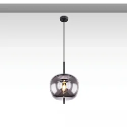 Luminaire à suspension INFINITY SMOKY GLASS 30 à 1 flamme E27 IP20, noir  gradable