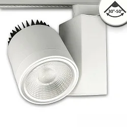 Projecteur triphasé FOCUS ADJUST 36W pivotant, rotatif, contrôlable par DALI, focalisable IP20, blanche gradable